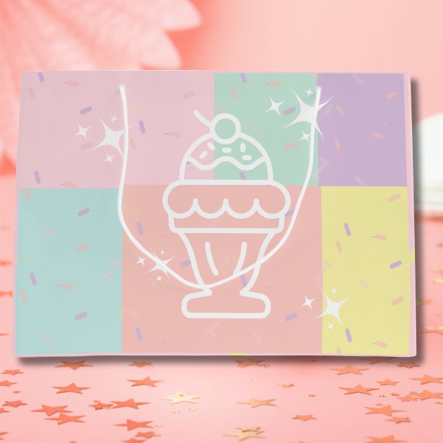 Retro Glassigt Pålägg Presentpåse (Retro Ice Cream Sundae Gift bag)