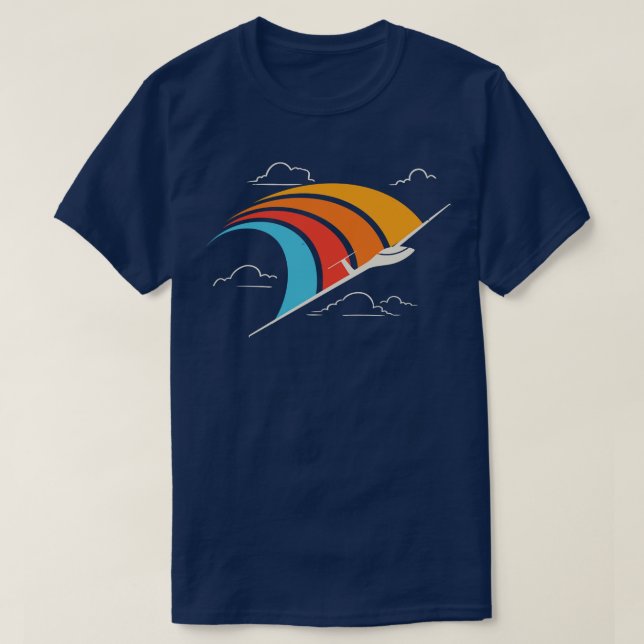 Retro Glider Pilot Soaring Flygplan Aviator T Shirt (Design framsida)