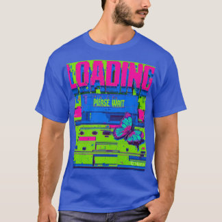 Retro Glitch Art Butterfly Loading Please Wait T-S T Shirt