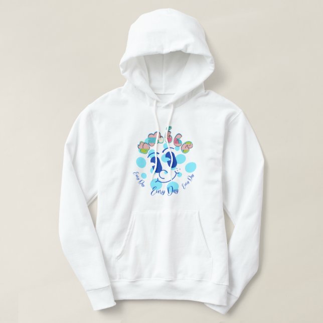 Retro Glitch Estetik Tungviktare Hoodie (Design framsida)