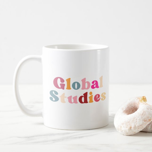 Retro globala studier T-Shirt Kaffemugg (Med munk)