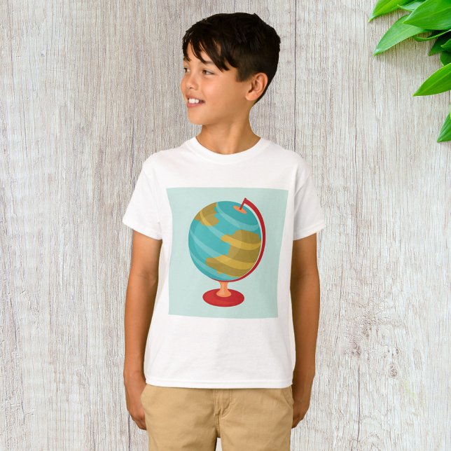 Retro Globe Illustration Vintage Earth Karta T Shirt (Skapare uppladdad)