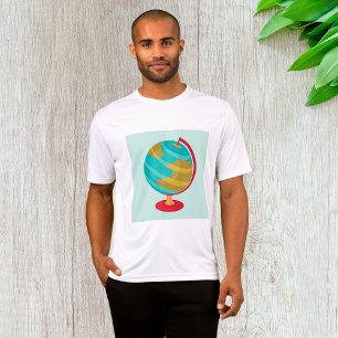 Retro Globe Illustration Vintage Jordglob Karta T Shirt