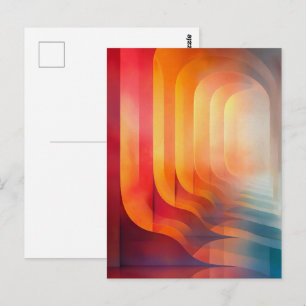Retro Glow Arches – Abstrakt Mid-Century Vykort