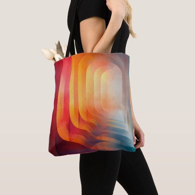 Retro Glow Arches – Abstrakt mitten av århundradet Tygkasse (Närbild)