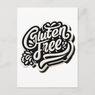 Retro Glutenfri Typografi Skript Grafik Vykort