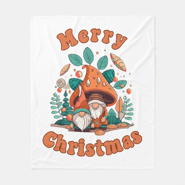 Retro Gnome Jul Fleecefilt (Framsidan)