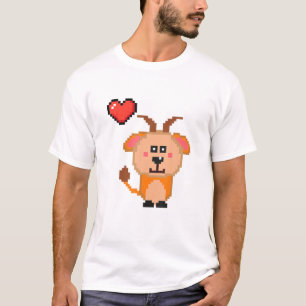 Retro Goat 8-bitars videogame Funny Gamers Pixelat T Shirt
