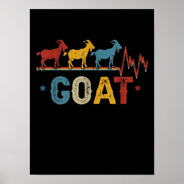 Retro Goat Heart Tee Julafton Valentines day Gift Poster (Framsidan)