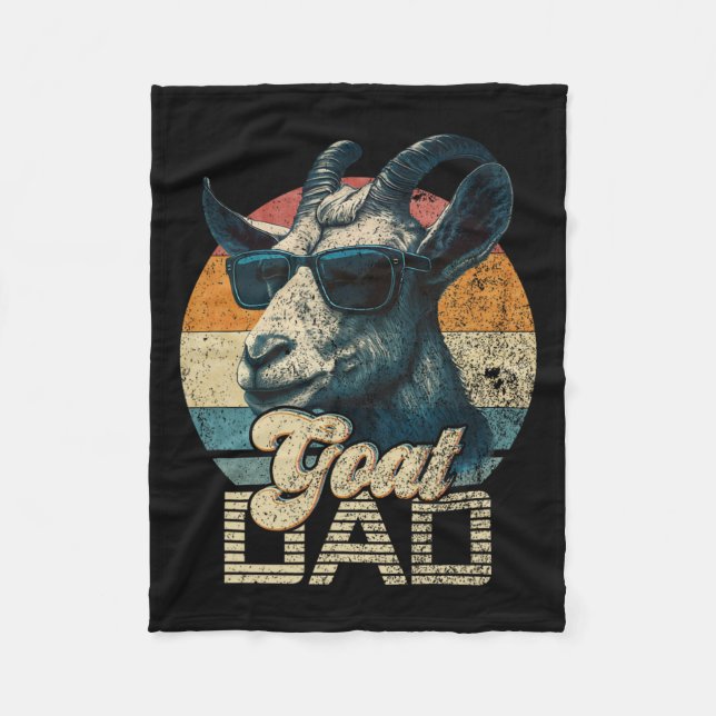 Retro Goat Pappa Best Goat Pappa Funny Fars dag Fleecefilt (Framsidan)