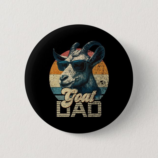 Retro Goat Pappa Best Goat Pappa Funny Fars dag Knapp (Framsida)