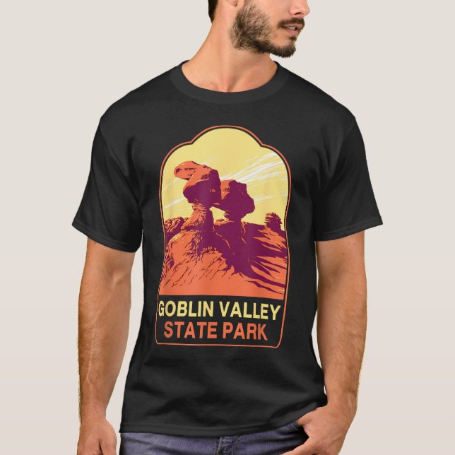 Retro Goblin Valley State Park Vandring Camping T Shirt (Framsida)