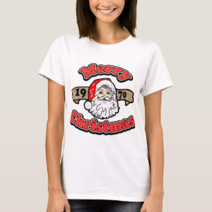 Retro God jul 1970 Santa T Shirt