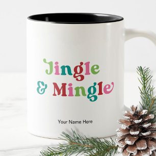 Retro God jul Bright Roligt Helgdag jul Två-Tonad Mugg