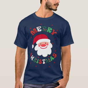 Retro God jul Cute Jultomten Family Chri T Shirt