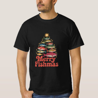Retro God Jul Fiskjul Fiskare Julhumor T Shirt