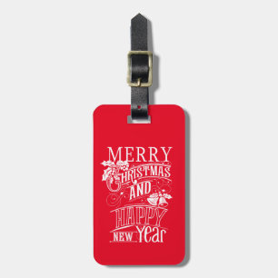 Retro God jul & Gott nytt år Bagagebricka