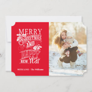 Retro God jul & Gott nytt år Julkort