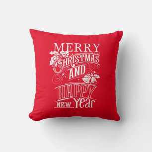 Retro God jul & Gott nytt år Kudde