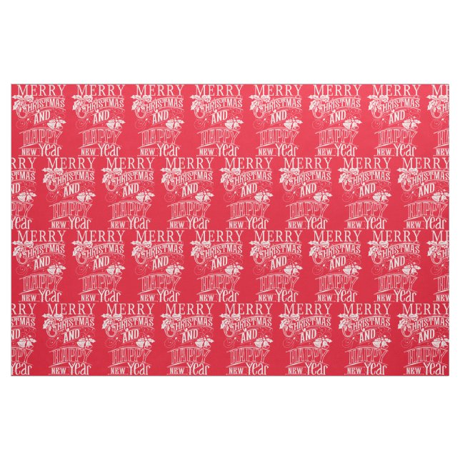 Retro God jul & Gott nytt år Tyg (Fat Quarter)