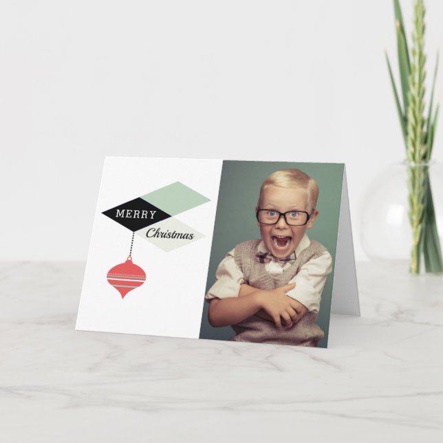 Retro God jul Helgdag Photo Helgkort (Framsida)