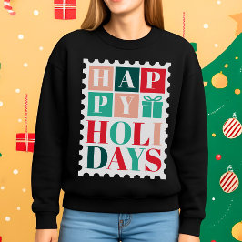 Retro God Jul Jul Frimärksstämpel T Shirt