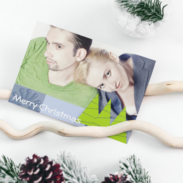 Retro God jul Lime Träd - Helgkort (Skapare uppladdad)