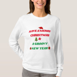 RETRO GOD JUL OCH GROOVY NEW YEAR TSHIRT T SHIRT