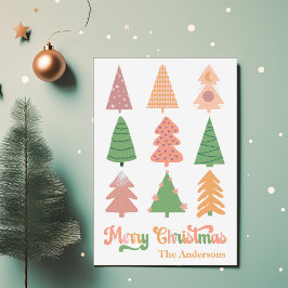 Retro God jul One Photo Julkort