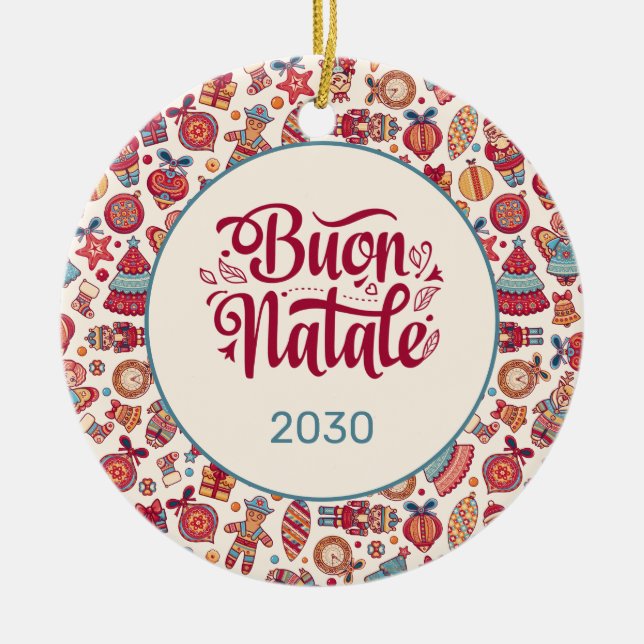 Retro God Jul Personlig Julgransprydnad Keramik (Framsidan)