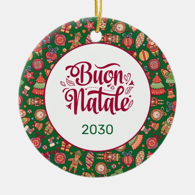 Retro God Jul Personlig Julgransprydnad Keramik (Framsidan)