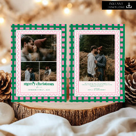 Retro God jul Pput-familjen Photo Helgdag Julkort