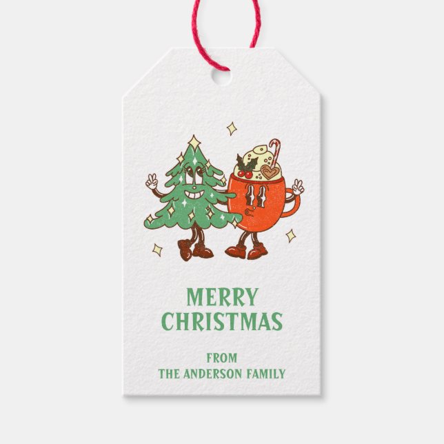 Retro God jul Presentetikett (Framsidan)