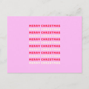 Retro God jul Rosa Helgdag Decor Preppy Helg Vykort