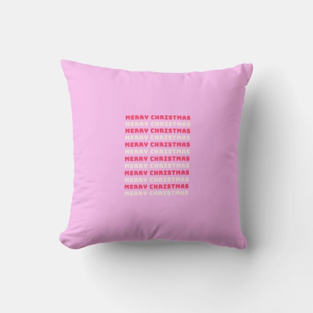Retro God jul Rosa Helgdag Decor Preppy Kudde (Framsida)