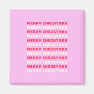 Retro God jul Rosa Helgdag Decor Preppy Magnet