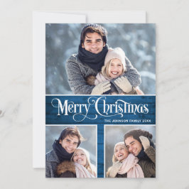 Retro God jul Rustic 6 PHOTO Hälsning Julkort