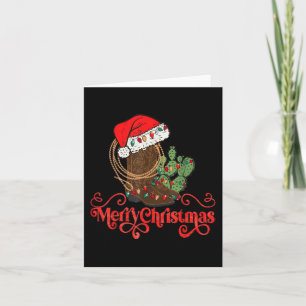 Retro God jul Santa Hat Cowboy Boots Westerna Kort