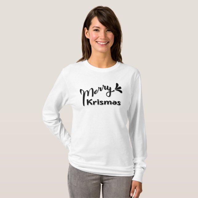 Retro God Jul Stil T Shirt (Hel framsida)