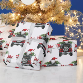 Retro God jul Träd Red Farm Lastbil Helgdag Presentpapper