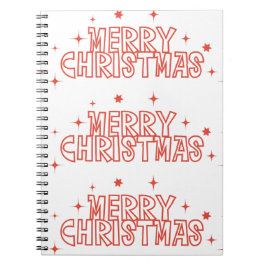 Retro God Jul-typografi Anteckningsbok