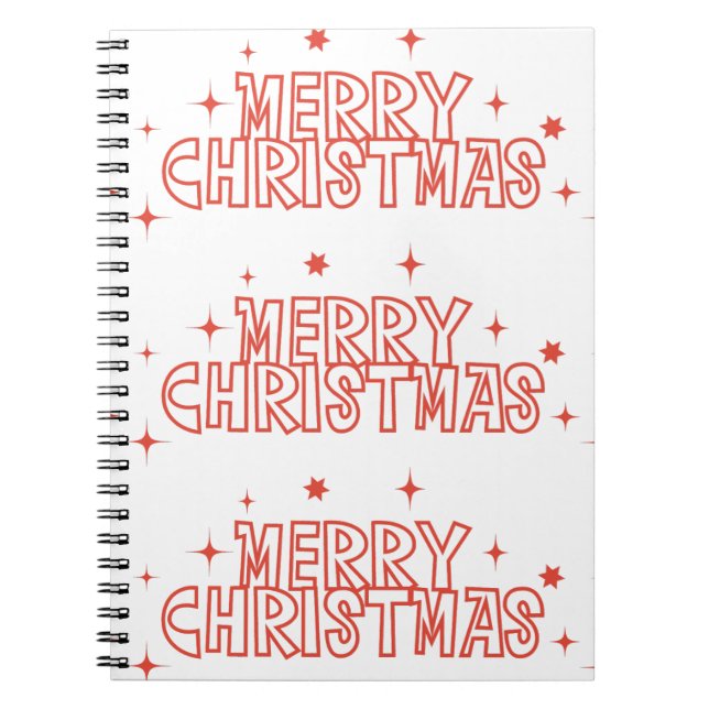 Retro God Jul-typografi Anteckningsbok (Framsidan)
