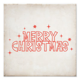 Retro God Jul Typografi Fototryck