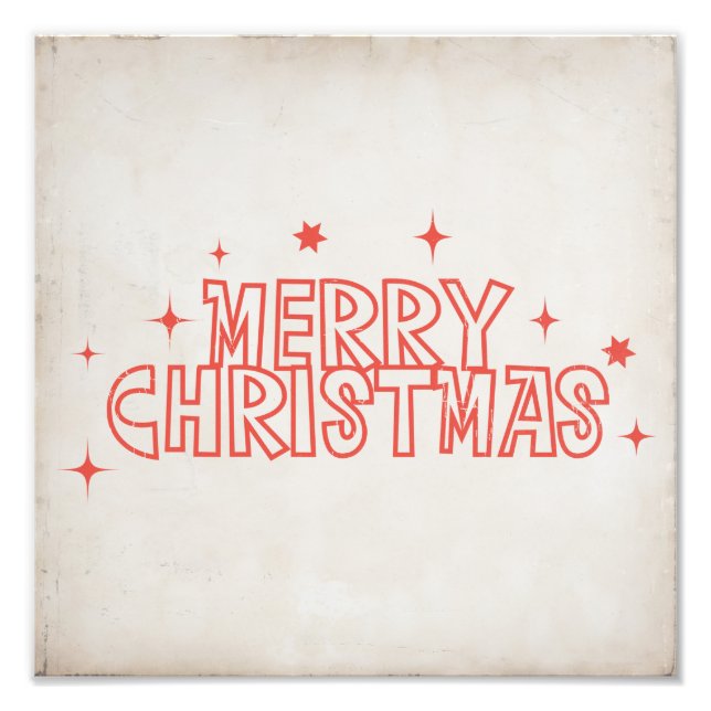 Retro God Jul Typografi Fototryck (Framsidan)