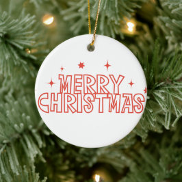 Retro God Jul Typografi Julgransprydnad Keramik