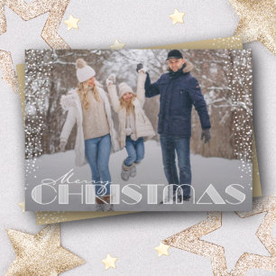 Retro God jul Typografi Julkort