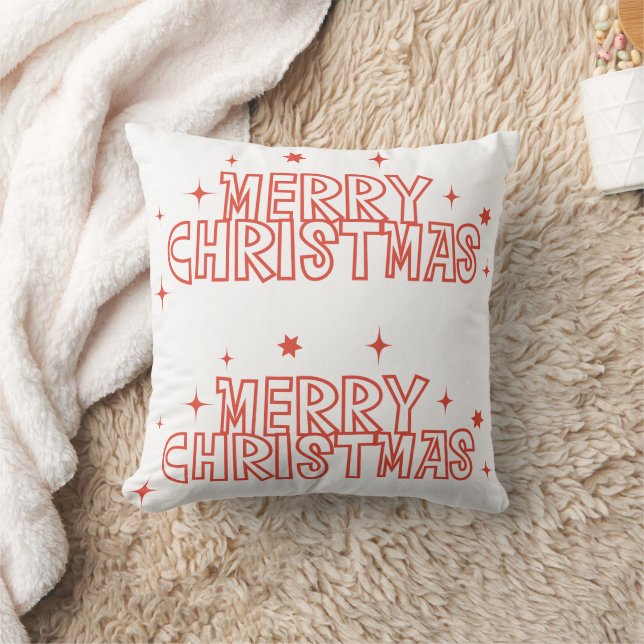 Retro God Jul-typografi Kudde (Filt)
