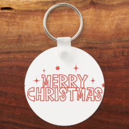 Retro God Jul Typografi Nyckelring