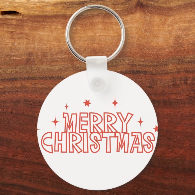 Retro God Jul Typografi Nyckelring (Framsida)