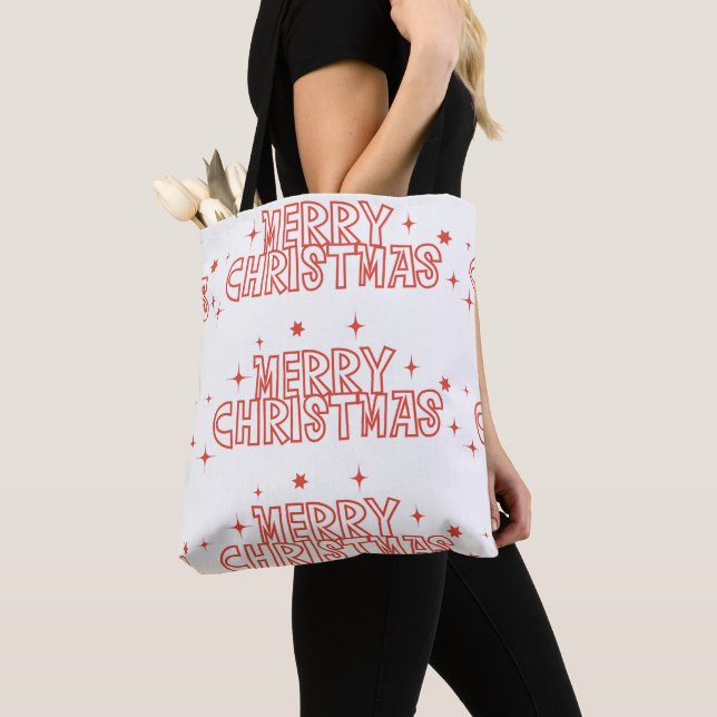 Retro God Jul Typografi Tygkasse (Närbild)